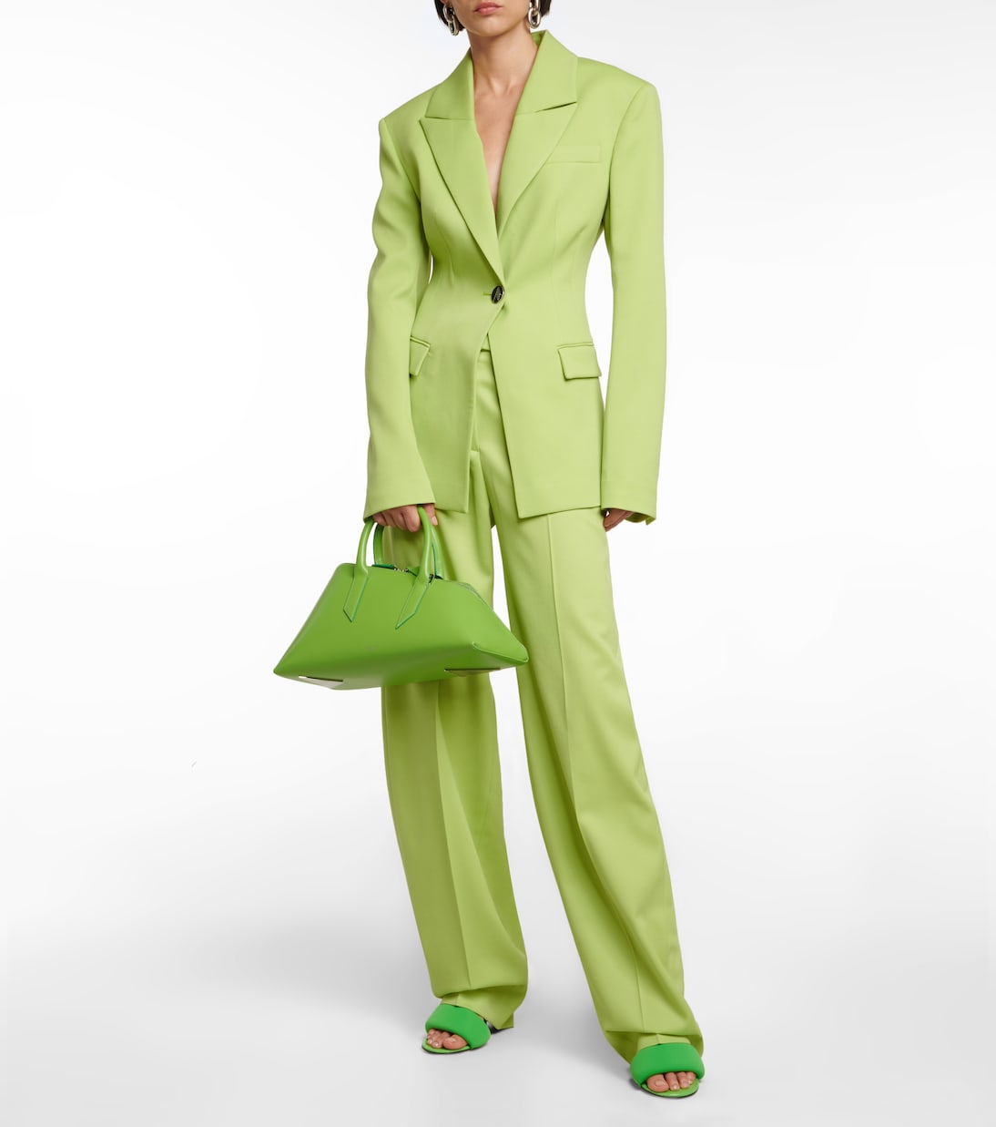 Сандалии из лакированной кожи Rem The Attico, Apple Green — фото 2
