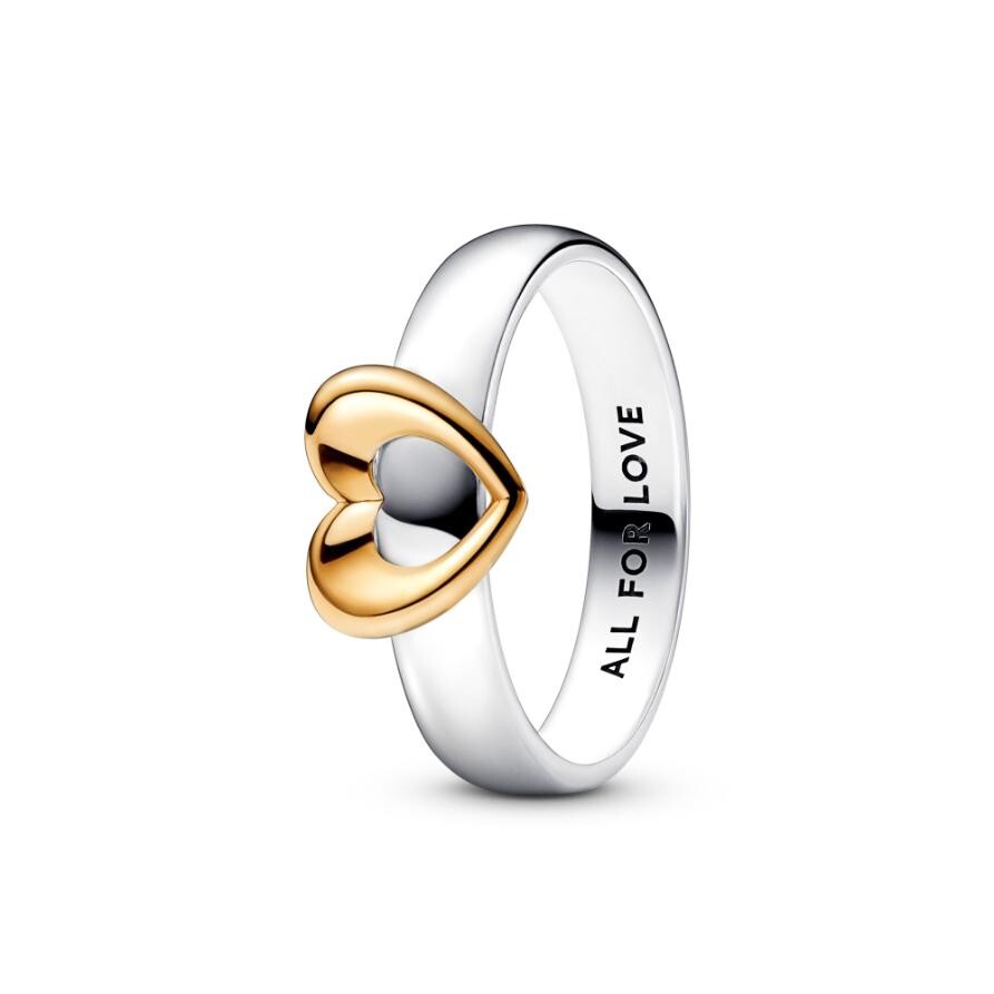 

Кольцо Pandora Radiant Two-tone Sliding Heart Ring, стерлинговое серебро