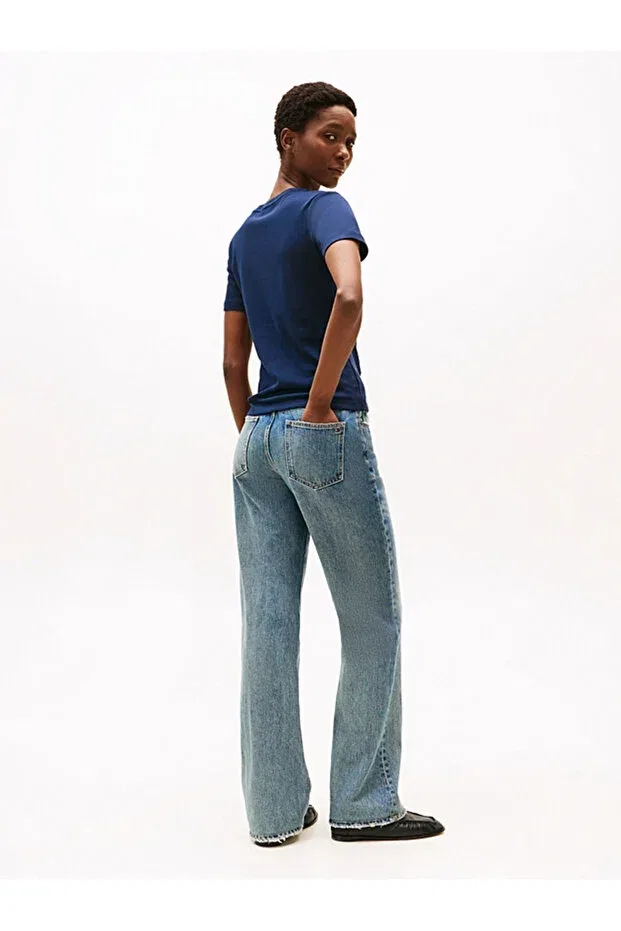 Женская футболка хлопковая с принтом Tommy Hilfiger, Blue — фото 4