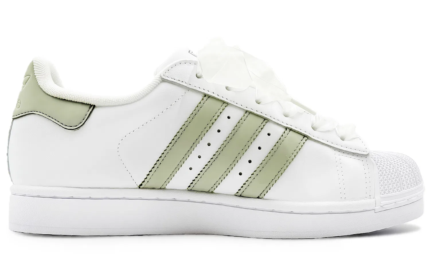 Детские кроссовки для скейтбординга с принтом Angel Adidas Originals Superstar 2, White Gray Pea Green — фото 4