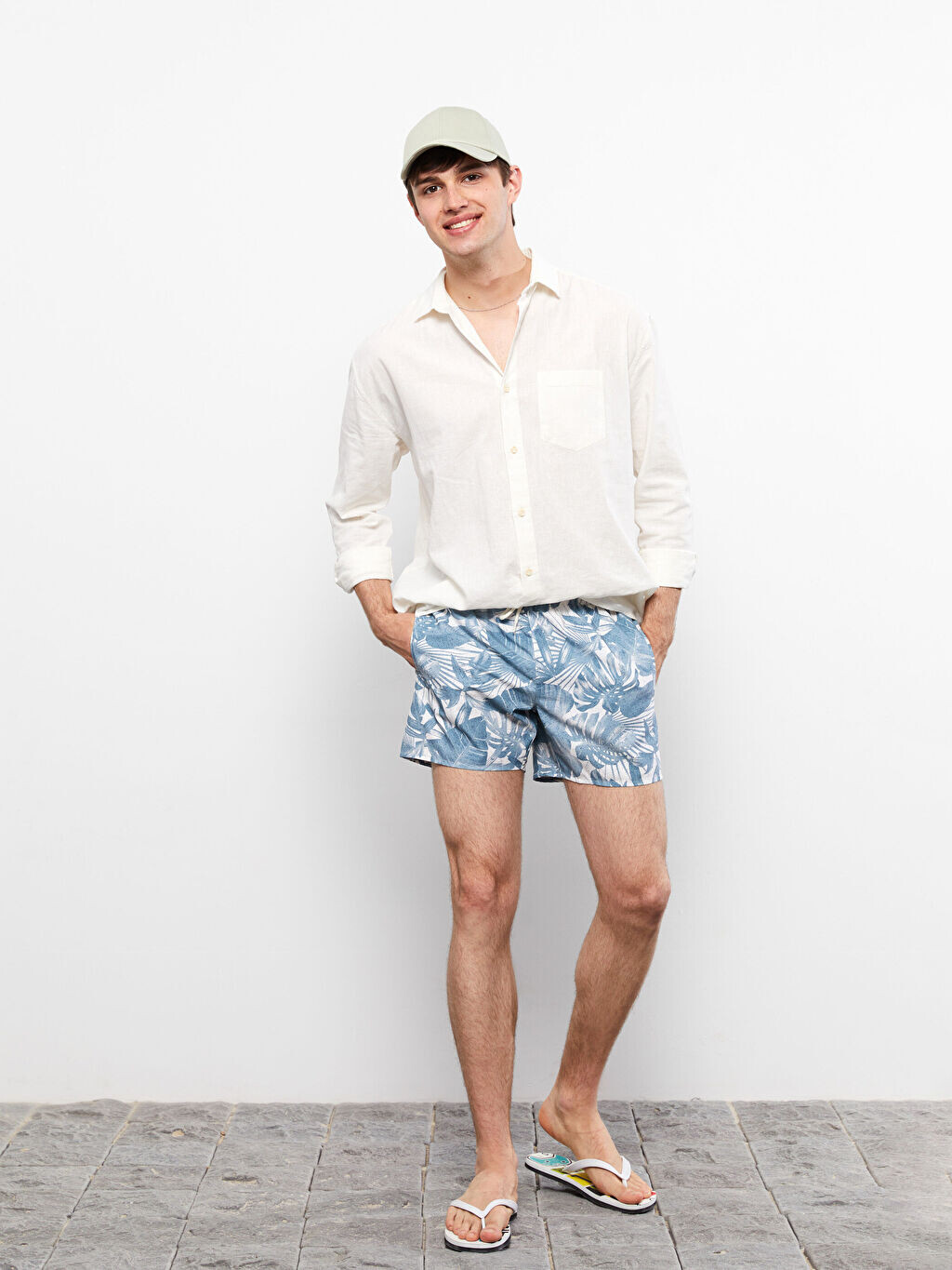 

Мужские короткие морские шорты с рисунком LCW SWIMWEAR, Синий, Мужские короткие морские шорты с рисунком LCW SWIMWEAR