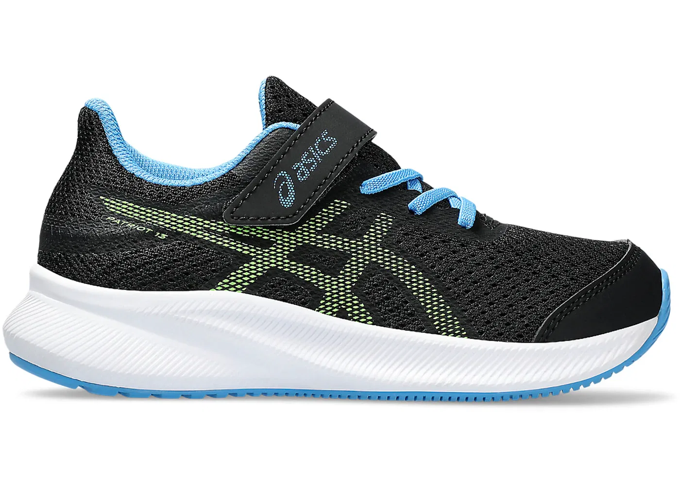 Детские кроссовки для активного отдыха ASICS Patriot 13, Black/Electric Lime