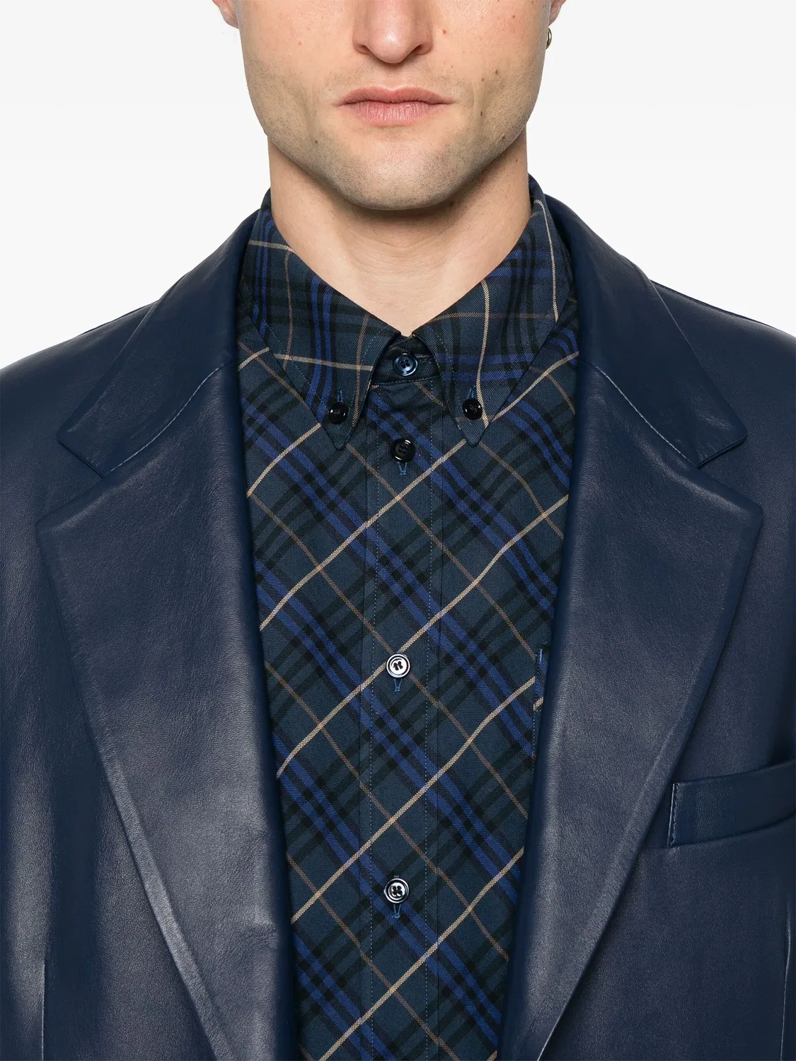 Куртка-рубашка из 100% хлопка Burberry, синий — фото 4
