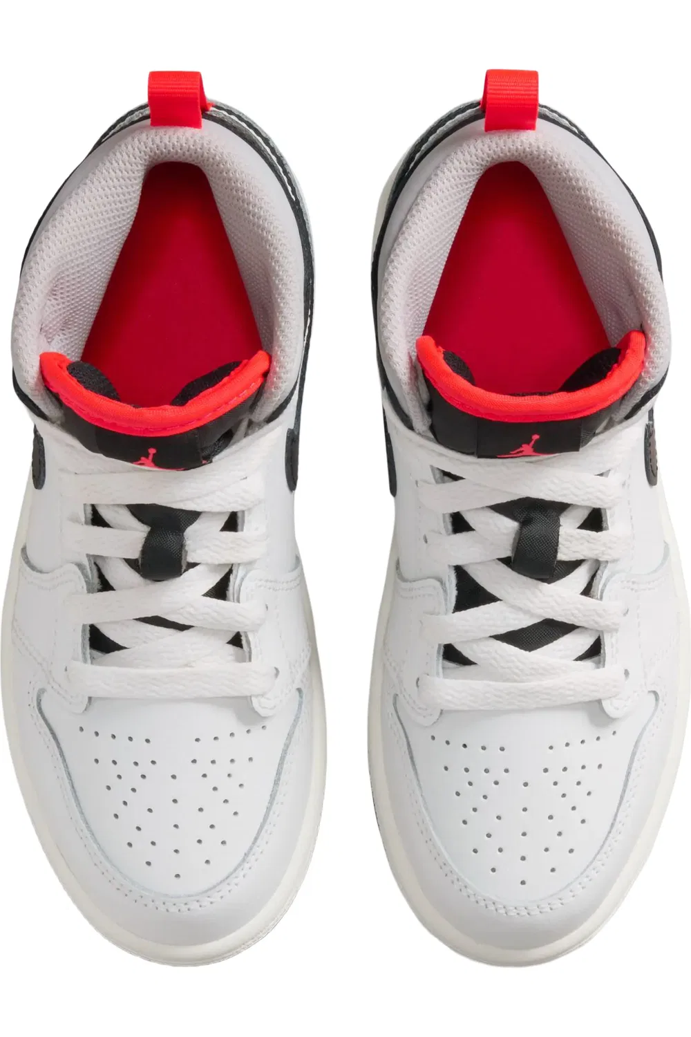 Детские кроссовки высокие с мягкой подкладкой Jordan 1 Mid Jordan, Summit White/Black/Infrared — фото 4