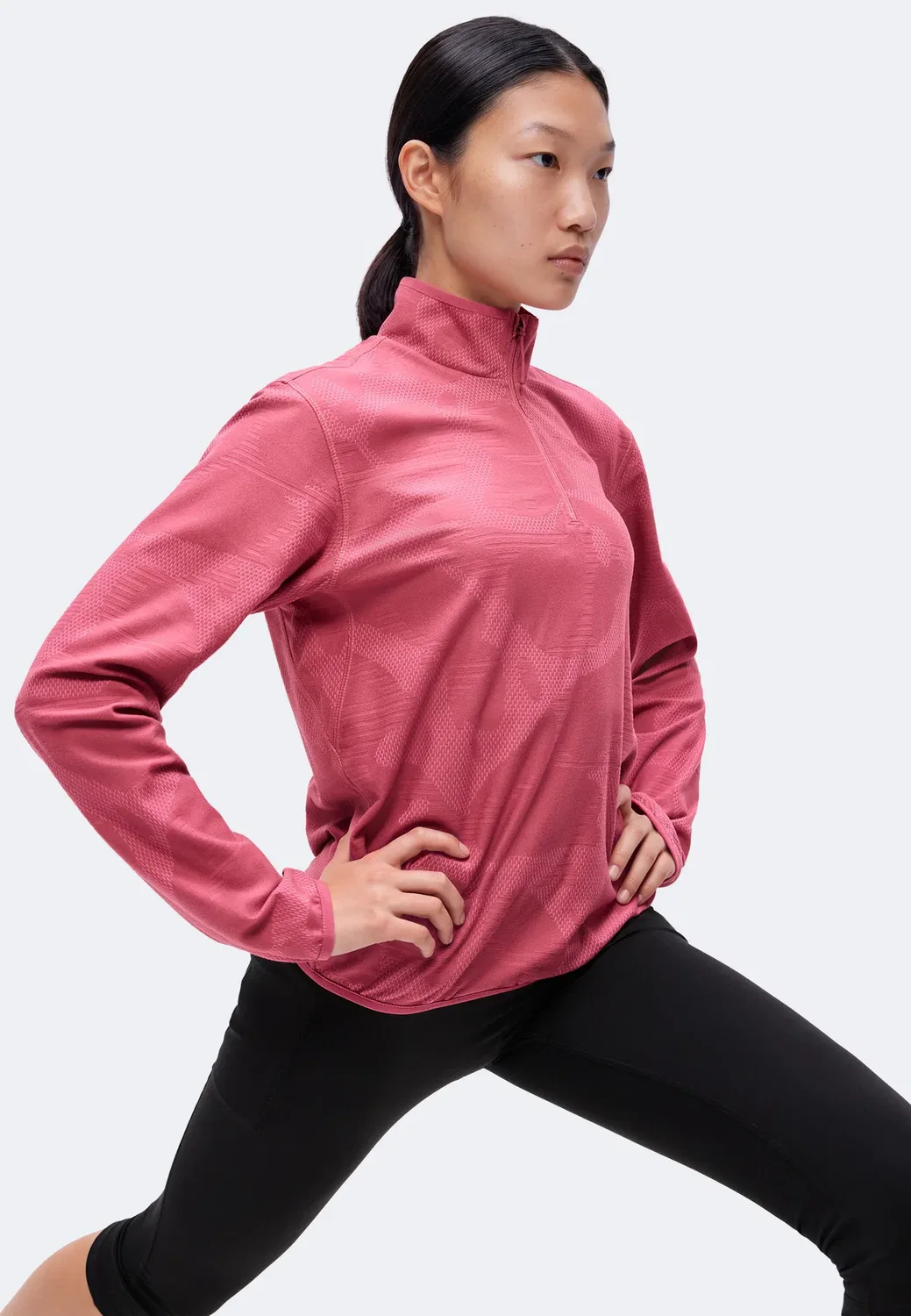 Adi365 half zw - топ с длинными рукавами Adidas Performance, Dual Magenta — фото 4