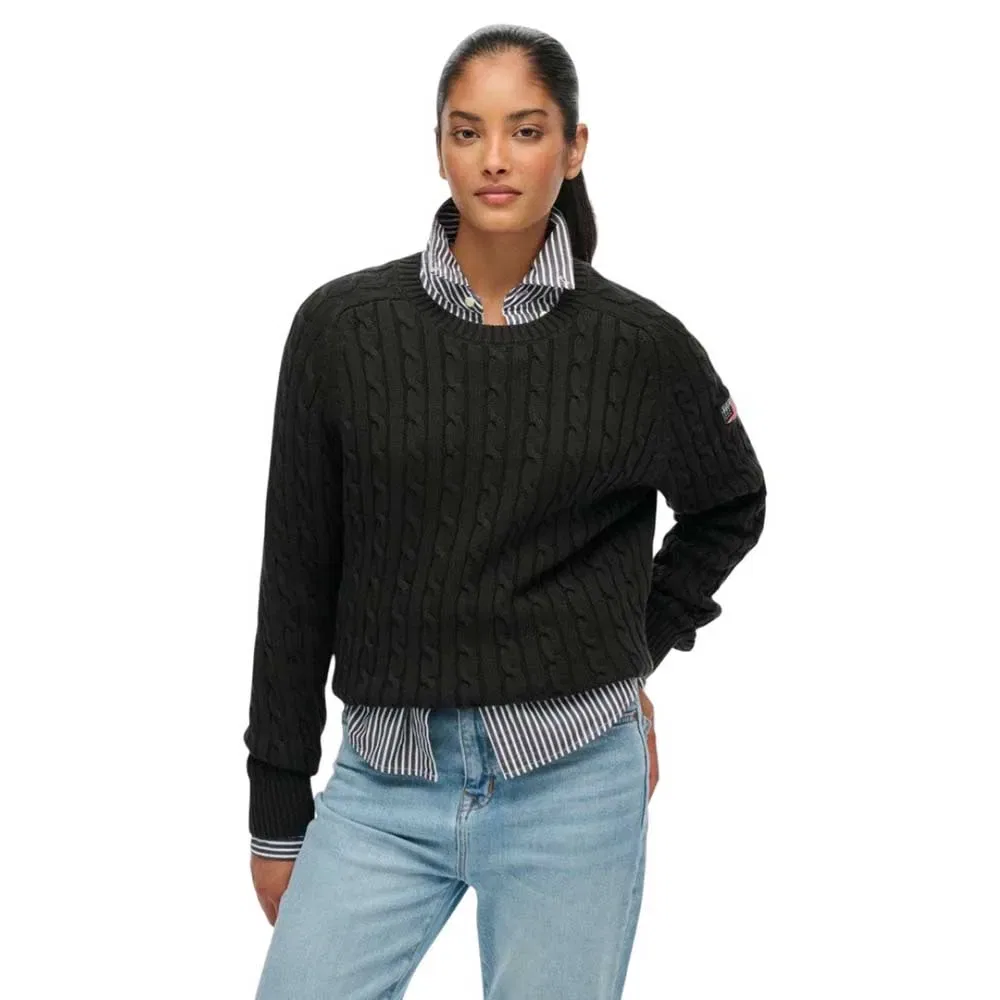 Свитер Slouchy Cable Superdry, черный