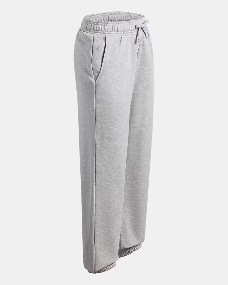Джоггеры для девочек 66 см утепленные флисовые с начесом UA Rival Fleece UnderArmour, Mod Gray Light Heather/White — фото 3