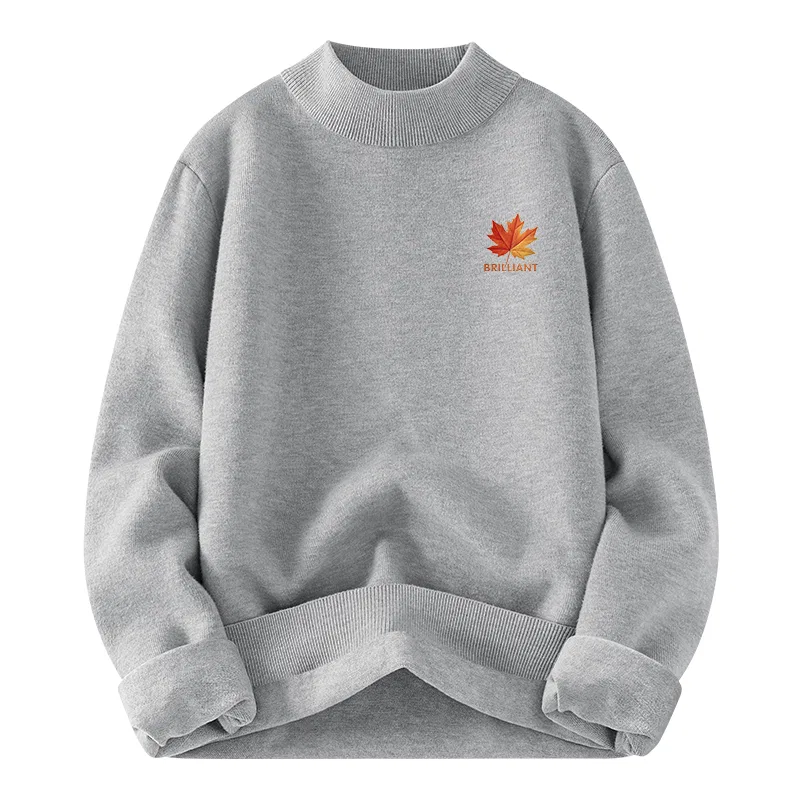 Свитер детский с принтом Gradient Maple Leaf Chest Logo MINISO, Light Gray