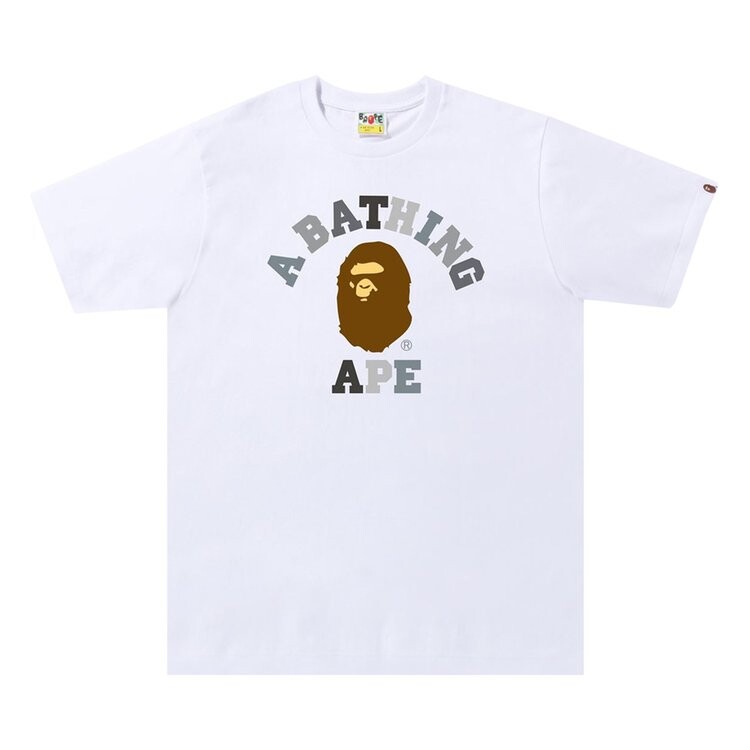 

Футболка BAPE Colors College Tee 'White/Black', белый