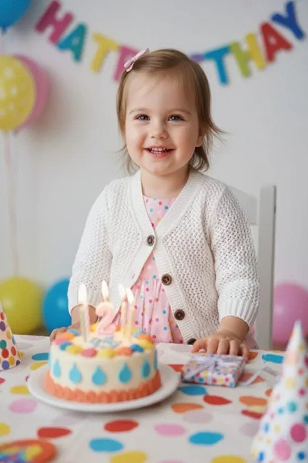 Детский кардиган для девочек с ажурным узором Meriç Bebe - Bütün Çocuklar Melektir. Mrc, Ecru (Cream) — фото 3