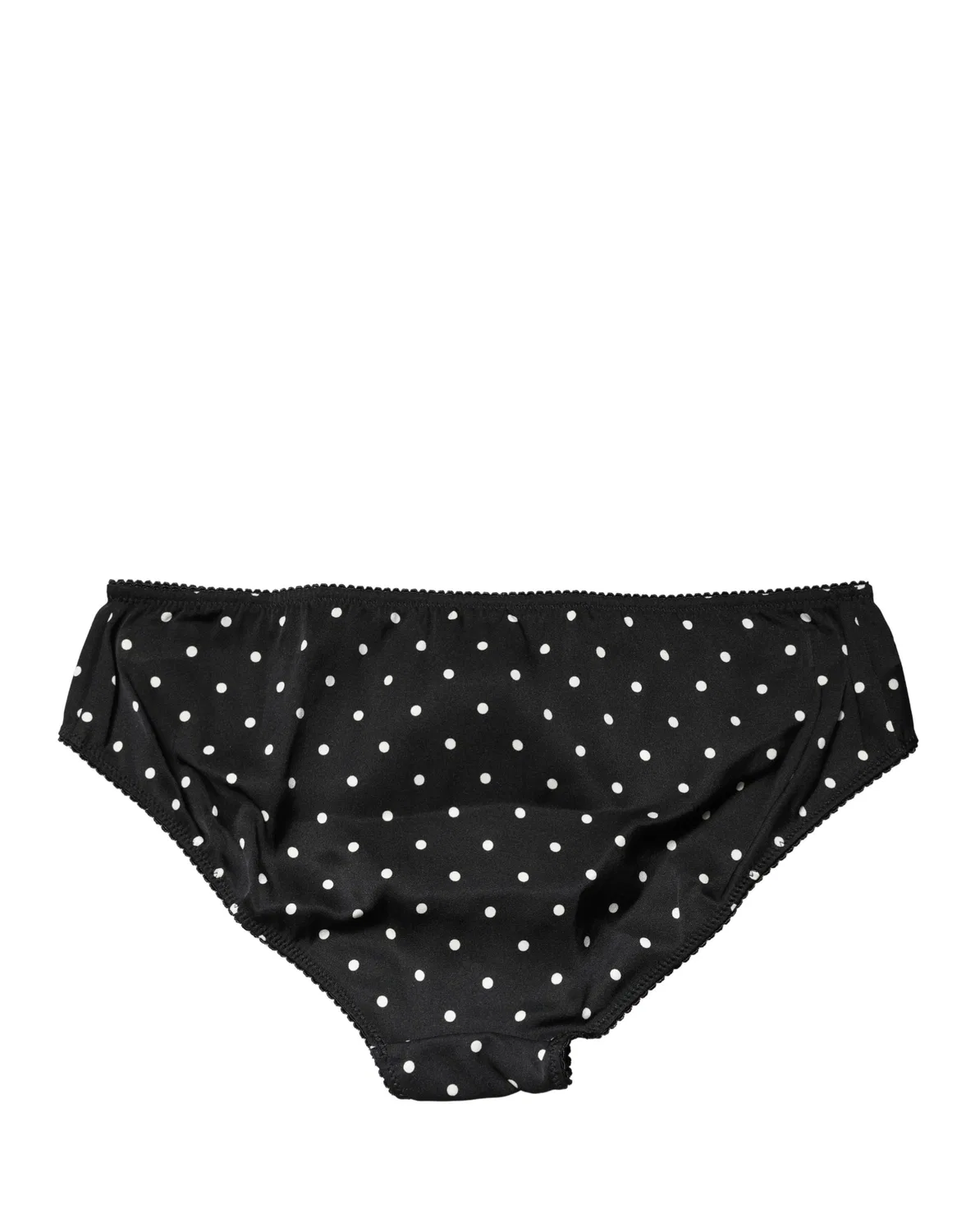Женские трусы-слип с принтом в горошек Mid Waist Brief Panty Dolce & Gabbana, Black and White — фото 2