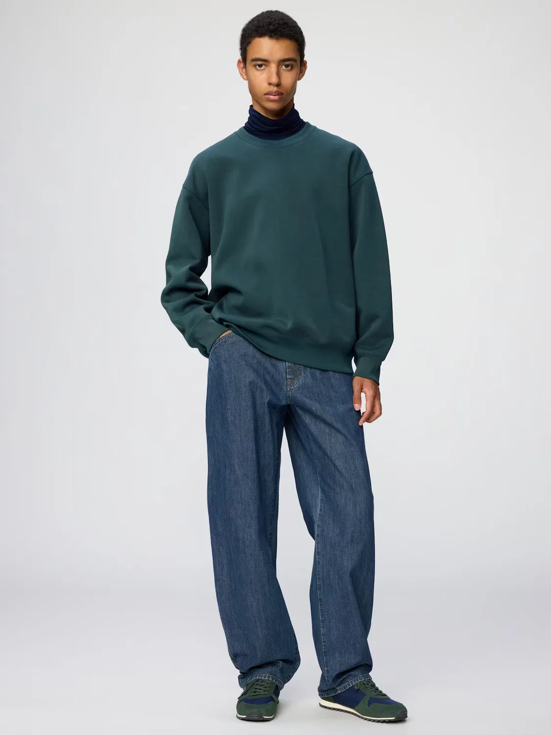 Джинсы Uniqlo, удлиненная длина, синий — фото 2