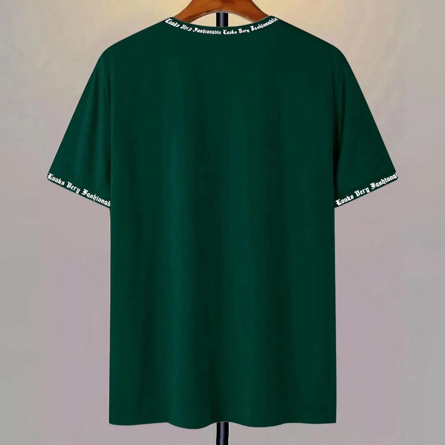 Мужская футболка с алфавитным принтом Regular Fit, Dark Green — фото 2
