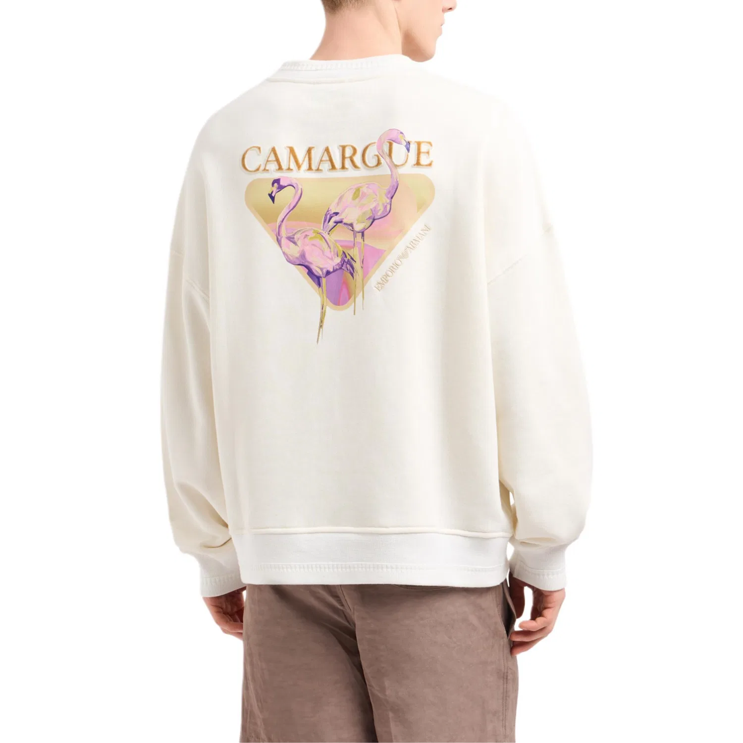Мужской свитшот с принтом Camargue Print EMPORIO ARMANI, White — фото 4