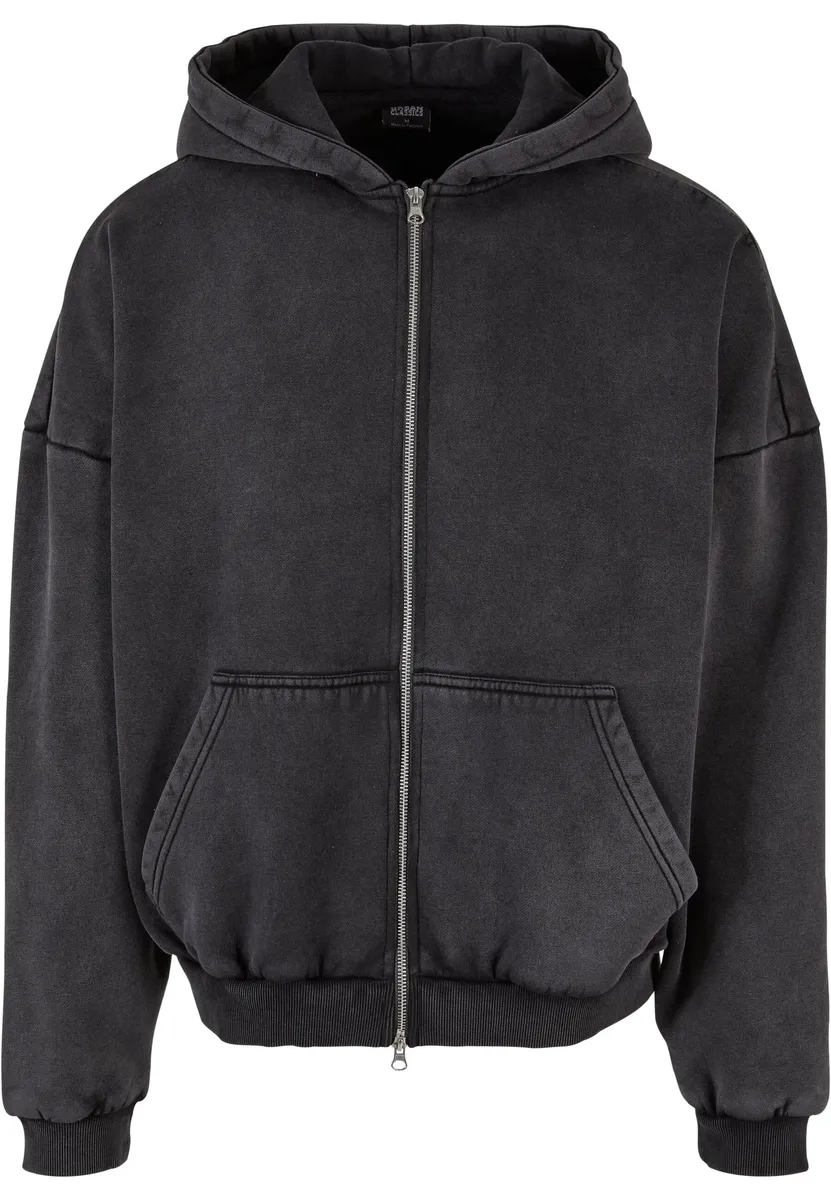 

Толстовка URBAN CLASSICS " Urban Classics Men's Heavy Stone Washed 90's Zip Hoodie", черный