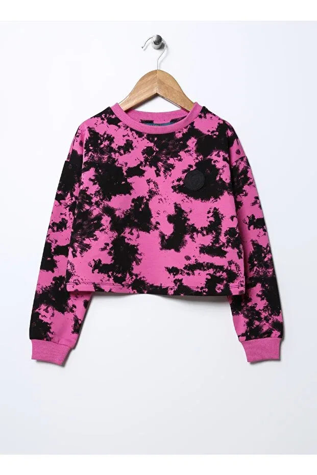 Детские свитшот для девочек с принтом Batik girl's pink sweatshirt prg-18 Funky Rocks, Pink