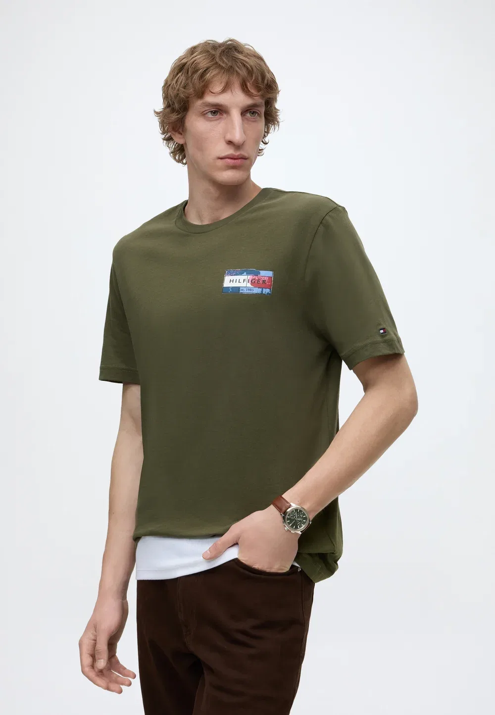 Футболка с принтом «Флаг любви бренда» Tommy Hilfiger, Huntsman Green — фото 4