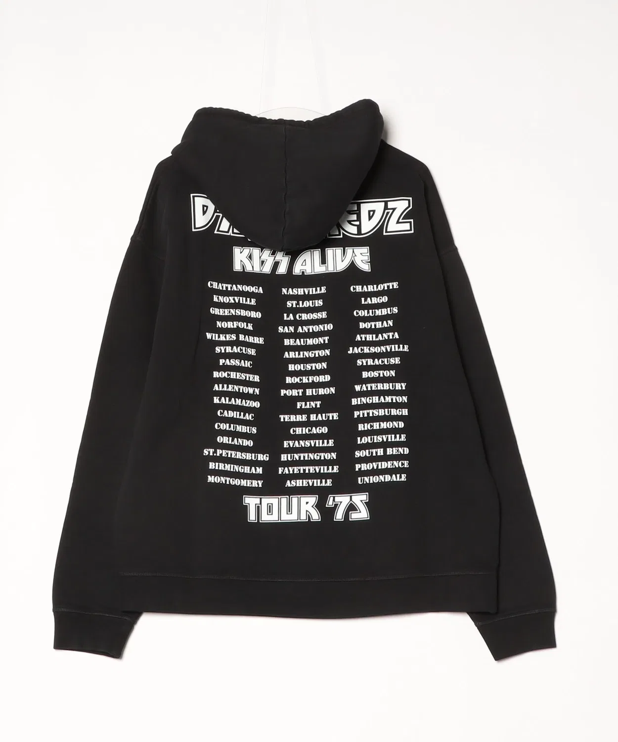 Мужской худи свободного кроя с принтом Kiss x D2 DSQUARED2, Черный — фото 2
