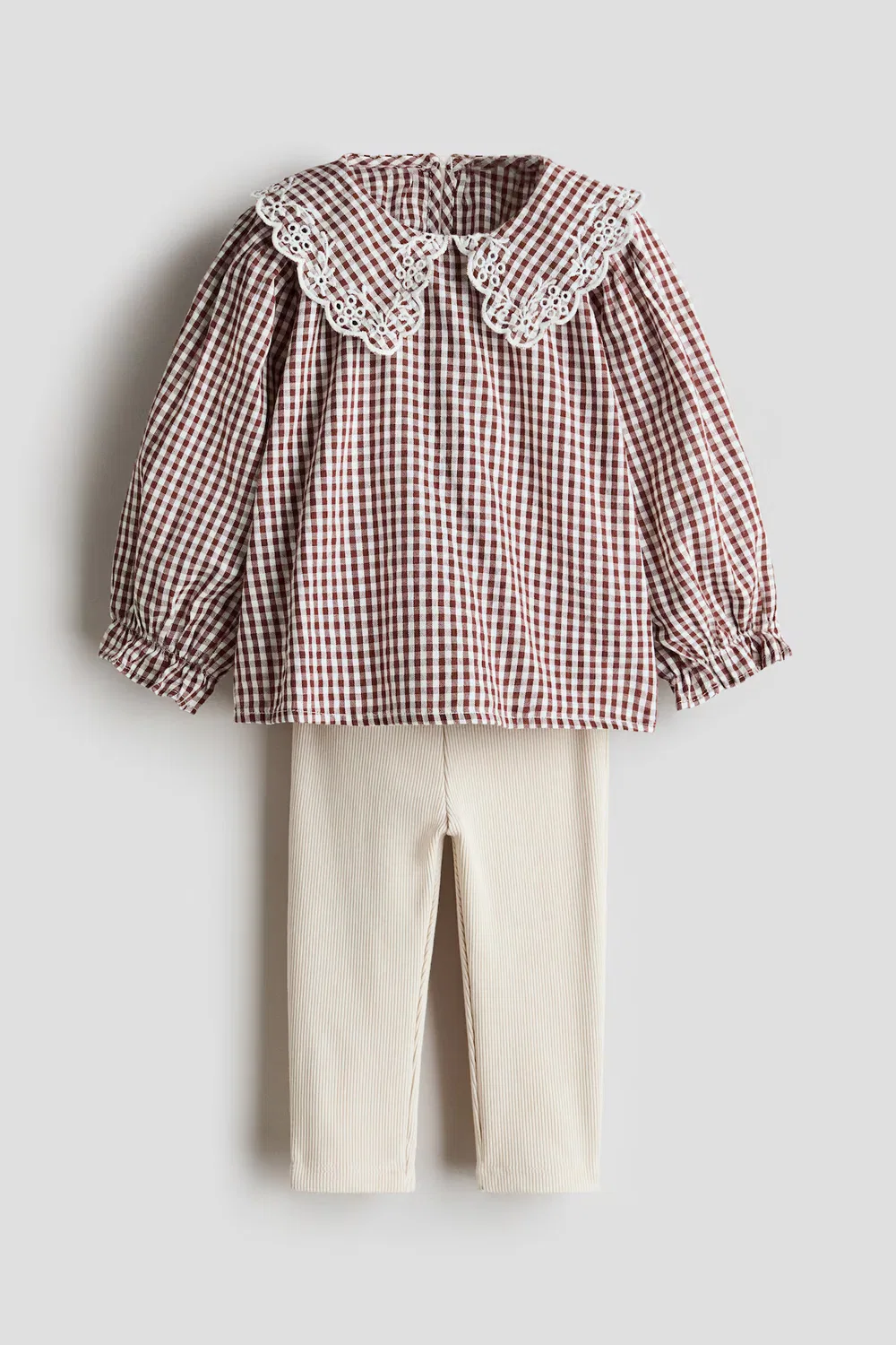 Комплект из двух предметов: блузка и леггинсы H&M, Hellbeige/Braun Kariert