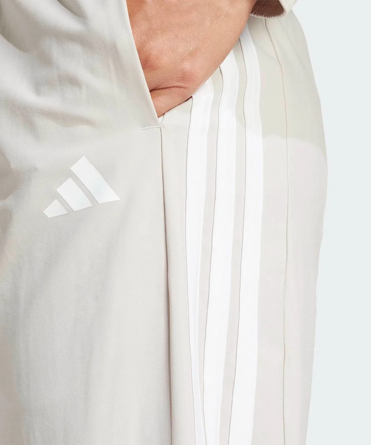 Женские спортивные брюки с принтом, модель Train Essentials Three Stripes Woven, Adidas, Белый — фото 3