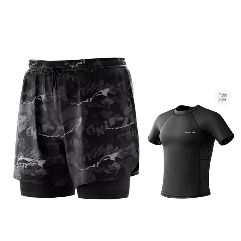 

LINING Спортивные шорты мужские черный серый цвет