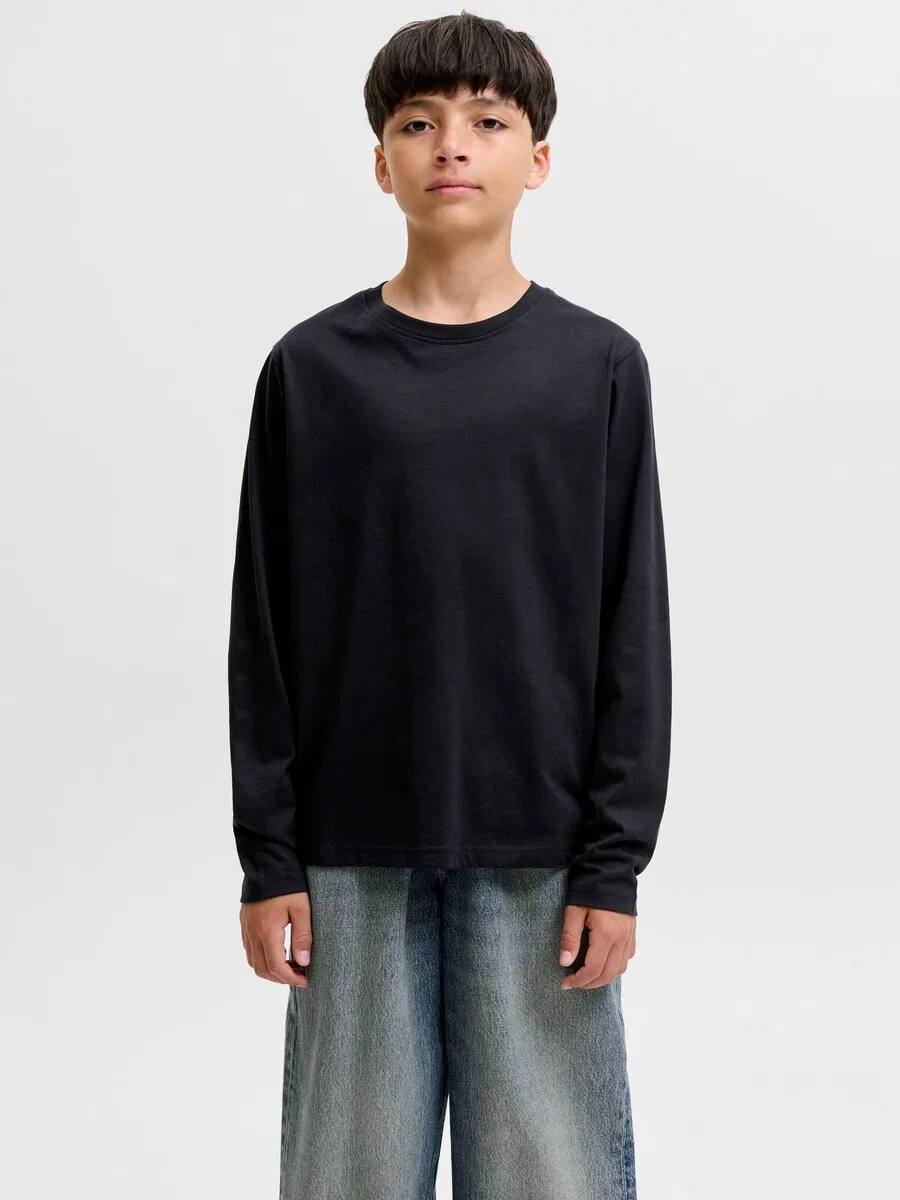 Детская рубашка стандартного кроя, черная Jack & Jones Junior — фото 3
