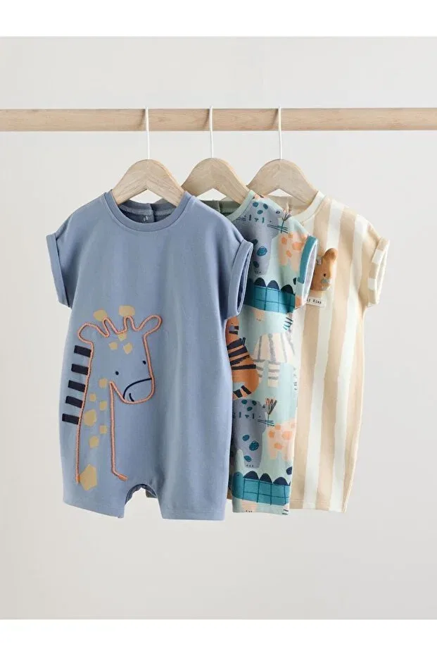 Детский комбинезон с животным принтом, комплект из 3 предметов, Next Baby, Multicolor