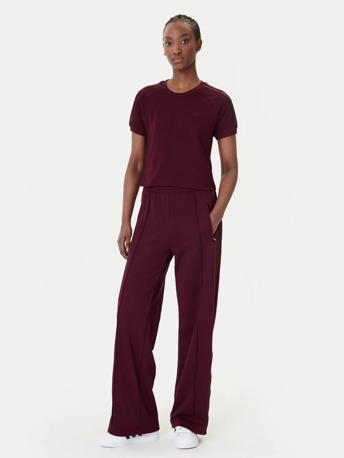 Женская футболка стандартного кроя Lace Cali Adidas, темно-красный — фото 2