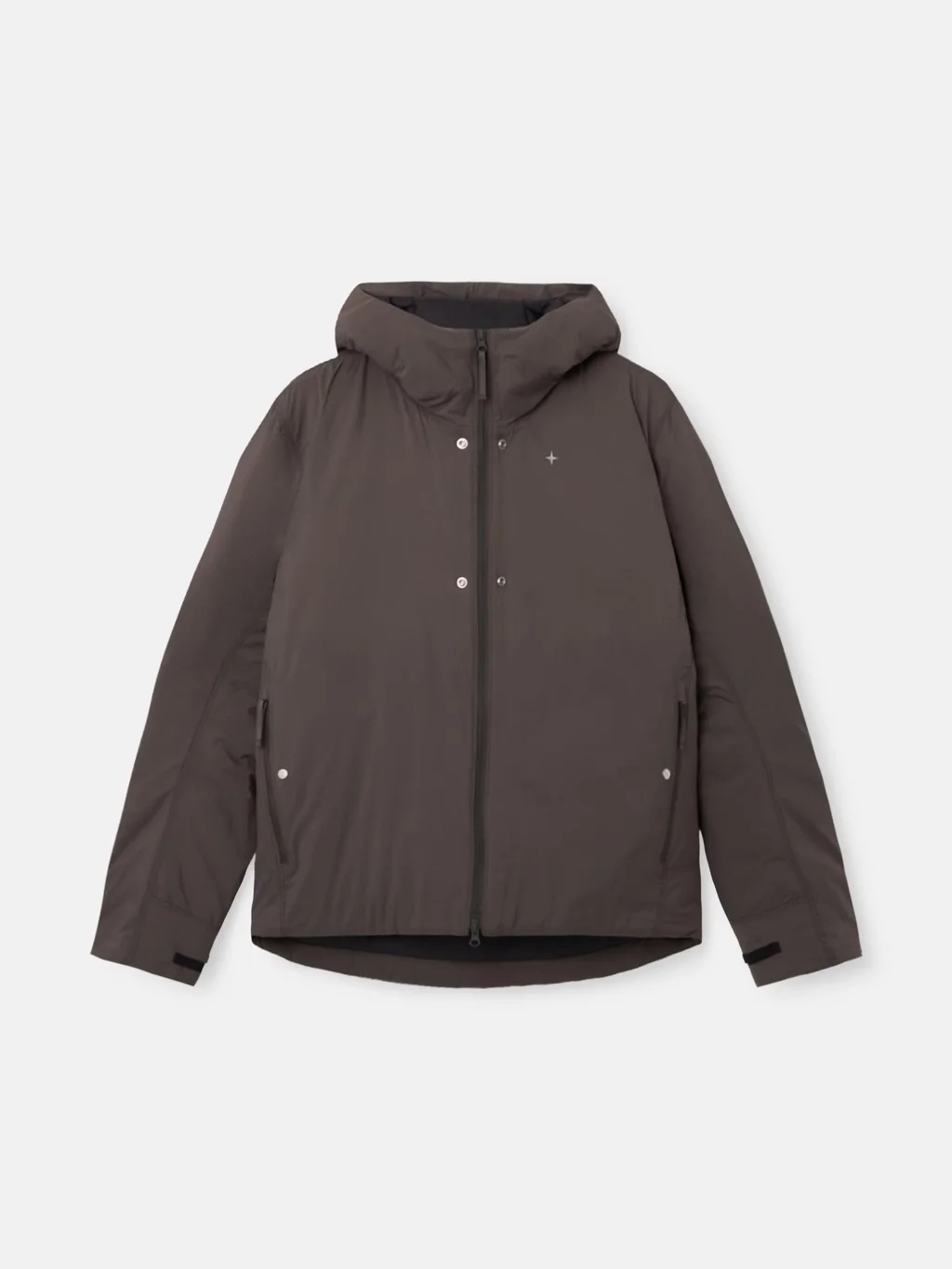 Мужская утеплённая куртка с капюшоном Stone Island With Soft Hand, темно-серый — фото 2