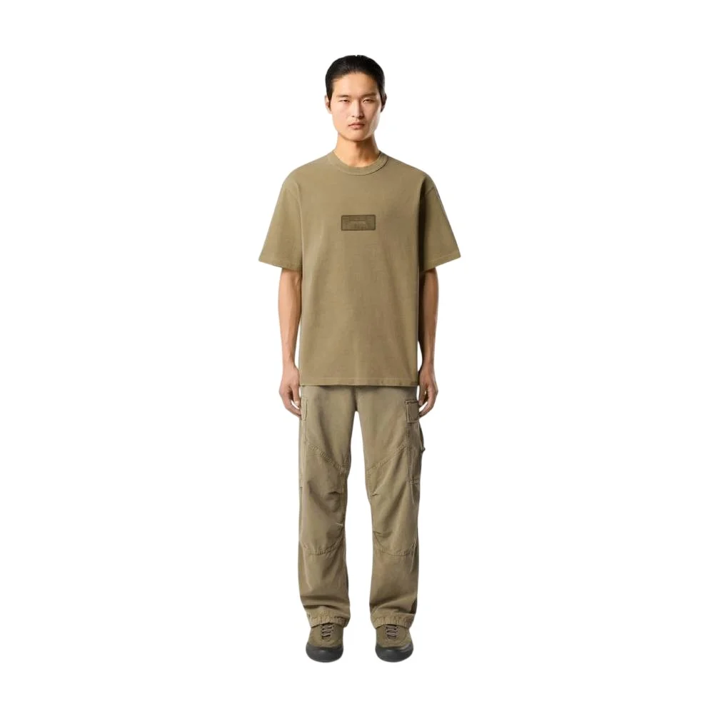 Мужская футболка Stone Island Regular-fit With Rectangular Print, военный зеленый