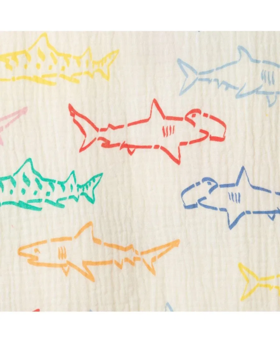 Боди-комбинезон без рукавов с принтом, комплект с панамкой Andy & Evan, Multicolor Sharks — фото 4