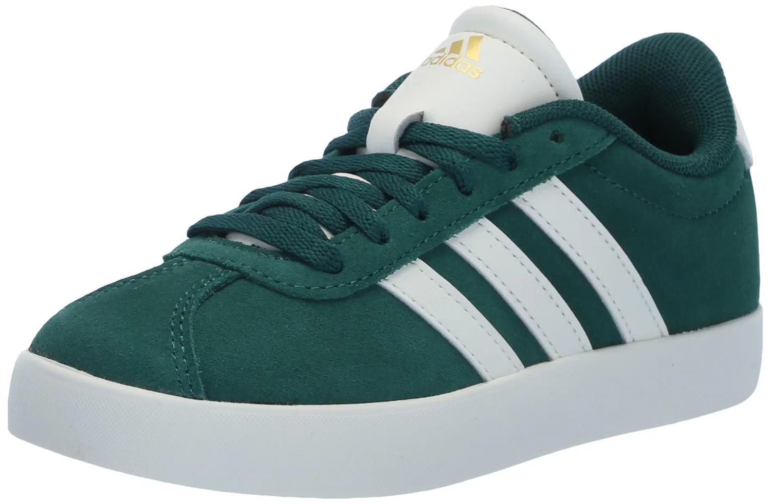 Детские кроссовки для мальчиков с липучкой Vl Court 3.0 Adidas, Collegiate Green Off White Gold Metallic