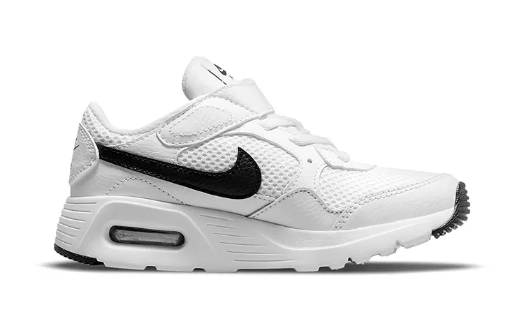 Детские кроссовки с видимой амортизацией Air Max SC White Black PS, Nike, White Black — фото 3
