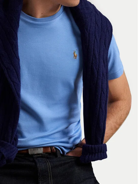 Футболка slim fit Polo Ralph Lauren, синий — фото 4