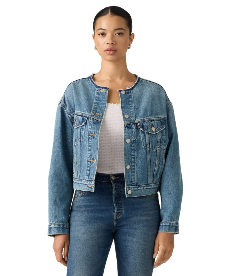Женский укороченный джинсовый жакет без воротника Levi's, Craft Room — фото 2