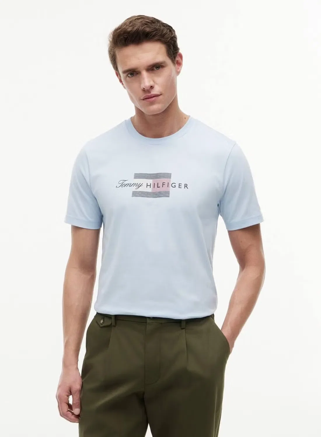 Футболка с принтом флага Tommy Hilfiger, голубой