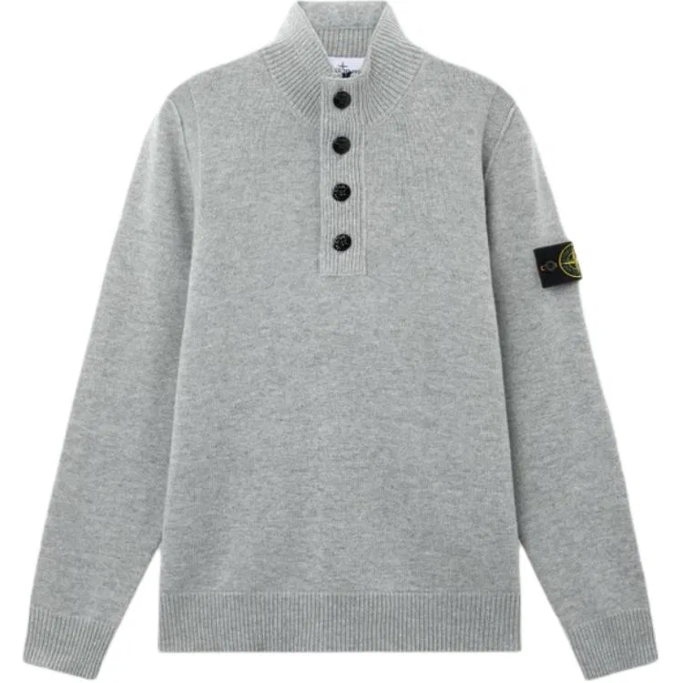 Мужской джемпер с полуоткрытым воротом STONE ISLAND, Gray