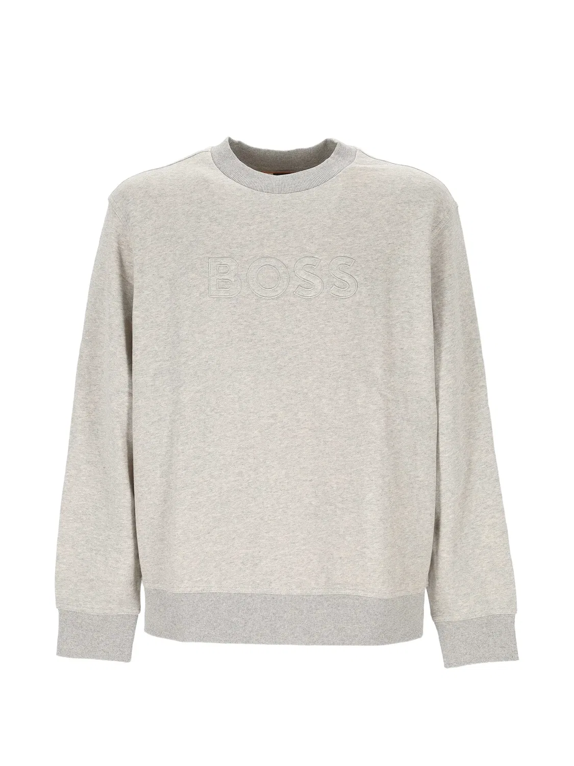 Свитер с вышитым логотипом Boss, серый