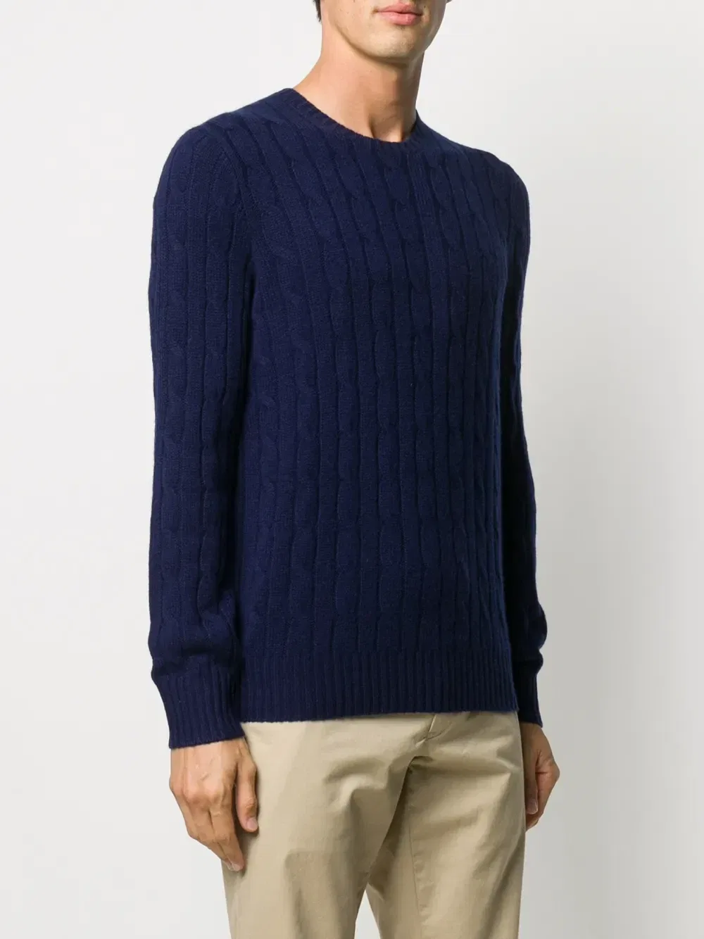 Джемпер фактурной вязки с длинными рукавами Polo Ralph Lauren, синий — фото 3