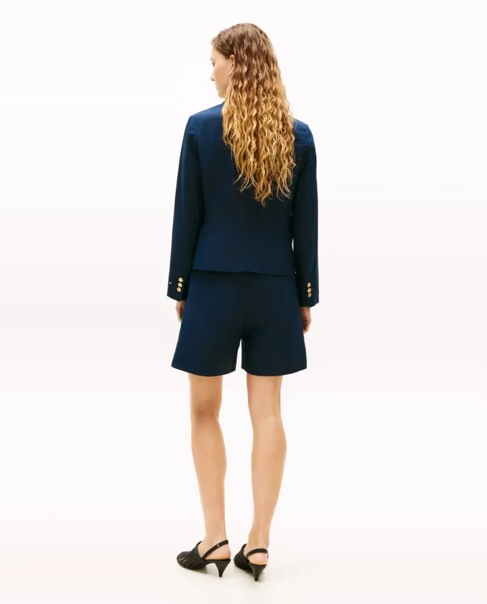 Женский блейзер из льняной смеси с золотыми пуговицами Tommy Hilfiger, Azul Marino — фото 2