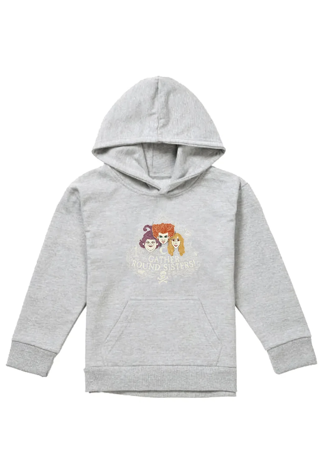 Детский худи с принтом Hocus Pocus Sanderson Sisters Gather Round Sisters Disney, Grey