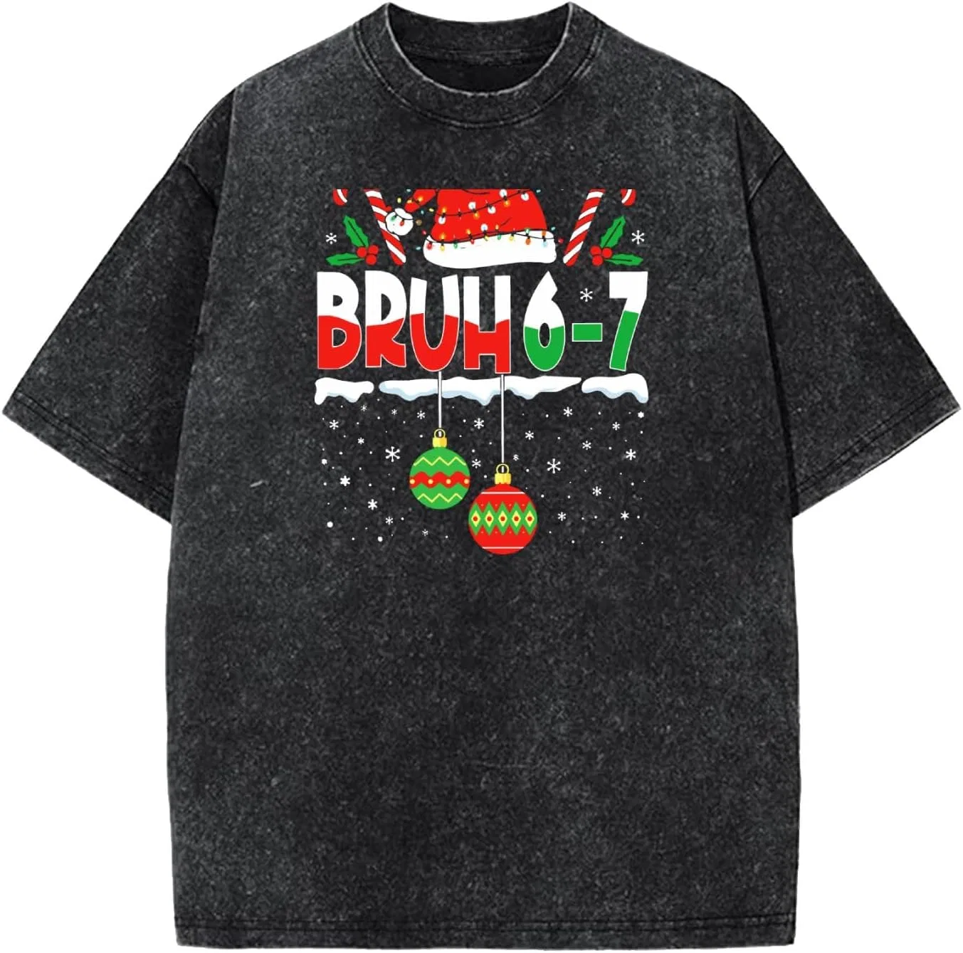 Мужская футболка с принтом Bruhs 67 Six Seven, Wash Black