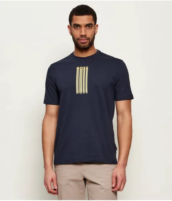 Футболка Te_Bass regular fit Boss Orange, темно-синий