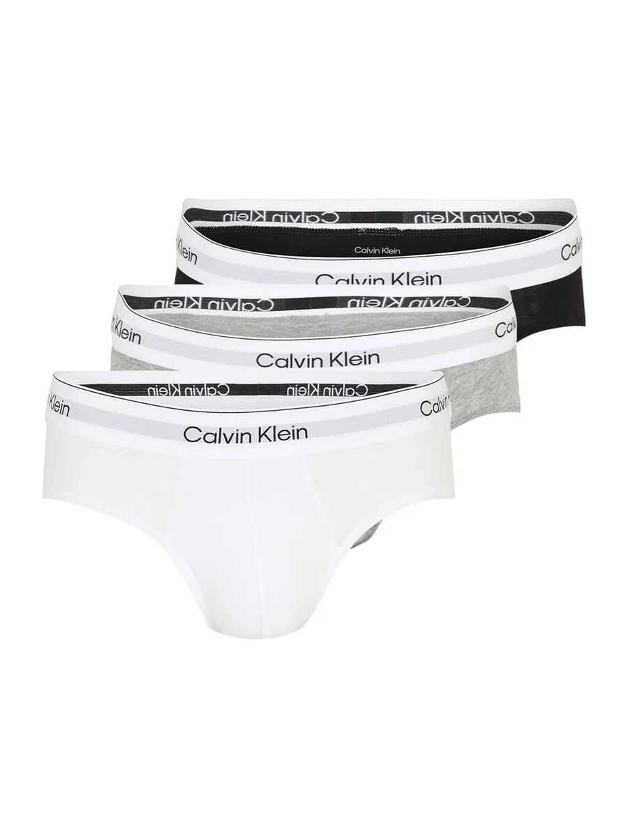Трусики Calvin Klein в серо-бежевом, черном и кремовом цветах