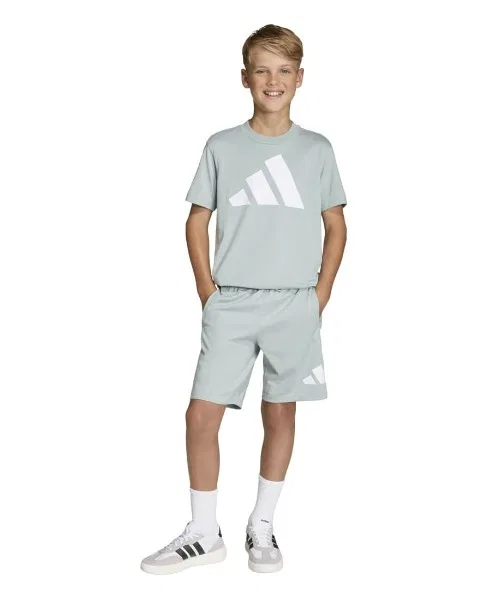 Детская футболка с принтом и коротким рукавом Adidas Essentials, Black/White — фото 4