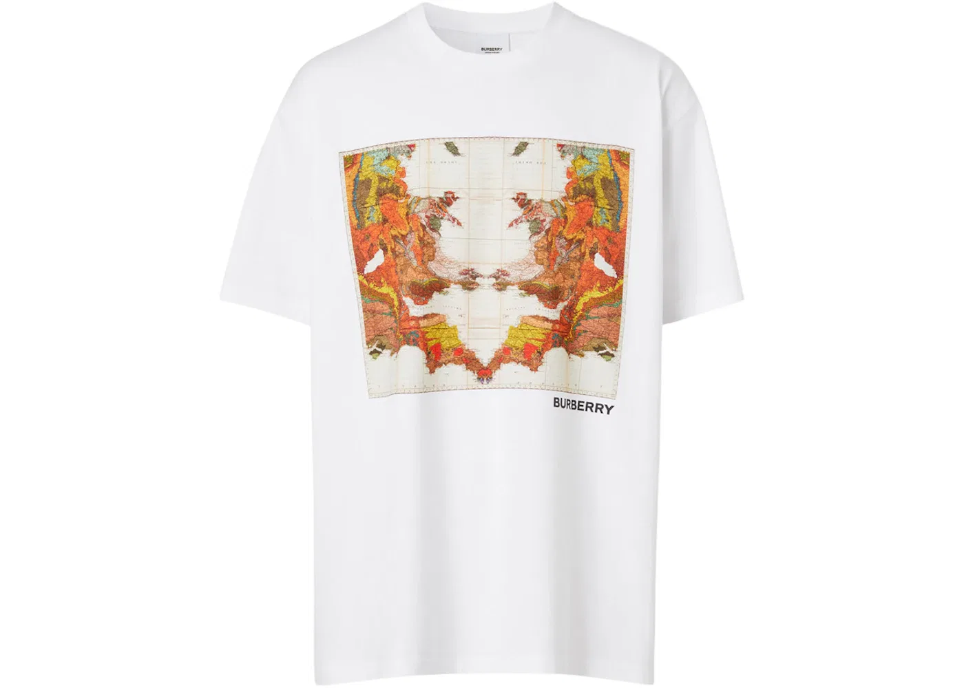 Мужская футболка оверсайз с принтом Burberry, White