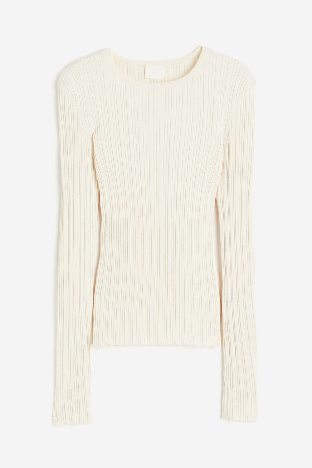 

Лонгслив H&M Rib-knit, кремовый