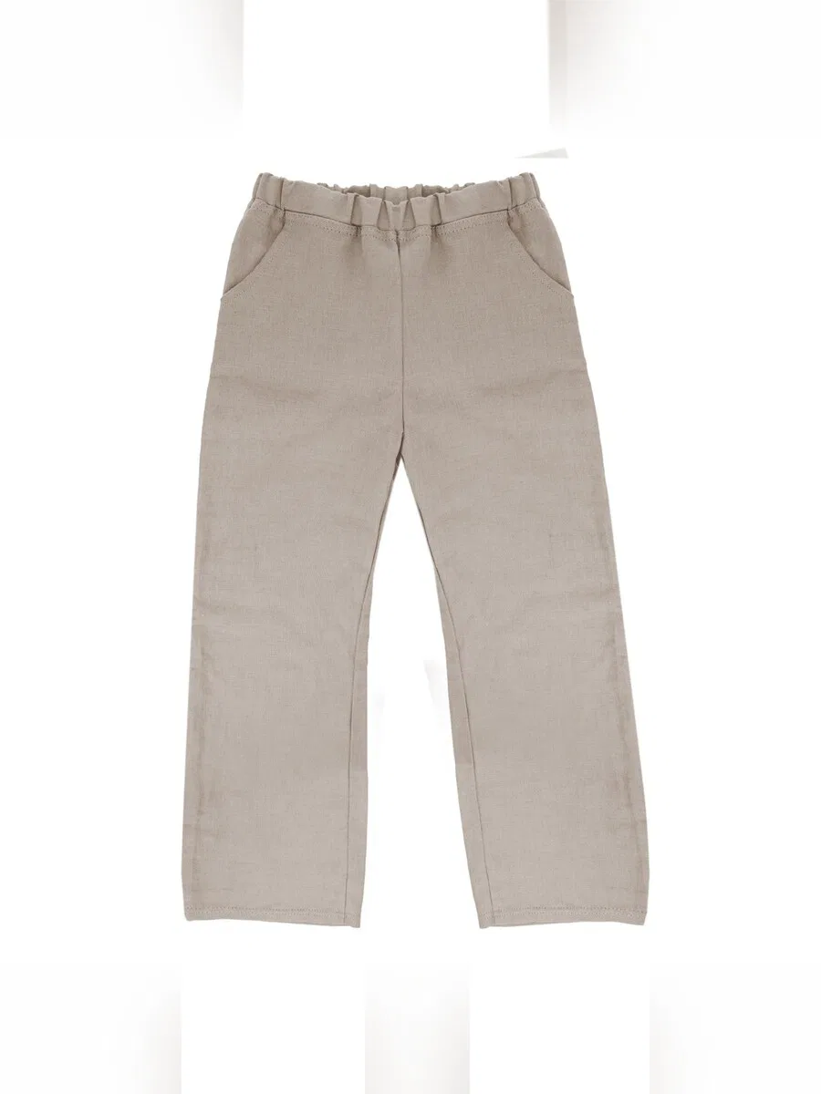 Брюки MAXIMO Regular 'GOTS MINI-Hose, Leinenoptik lang, Taschen' бежевого цвета