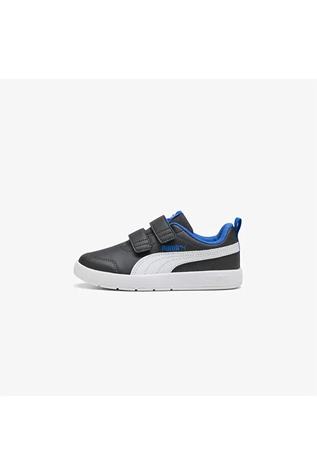 Детские спортивные кроссовки для девочек текстильные Courtflex v3 Puma, Gray — фото 3