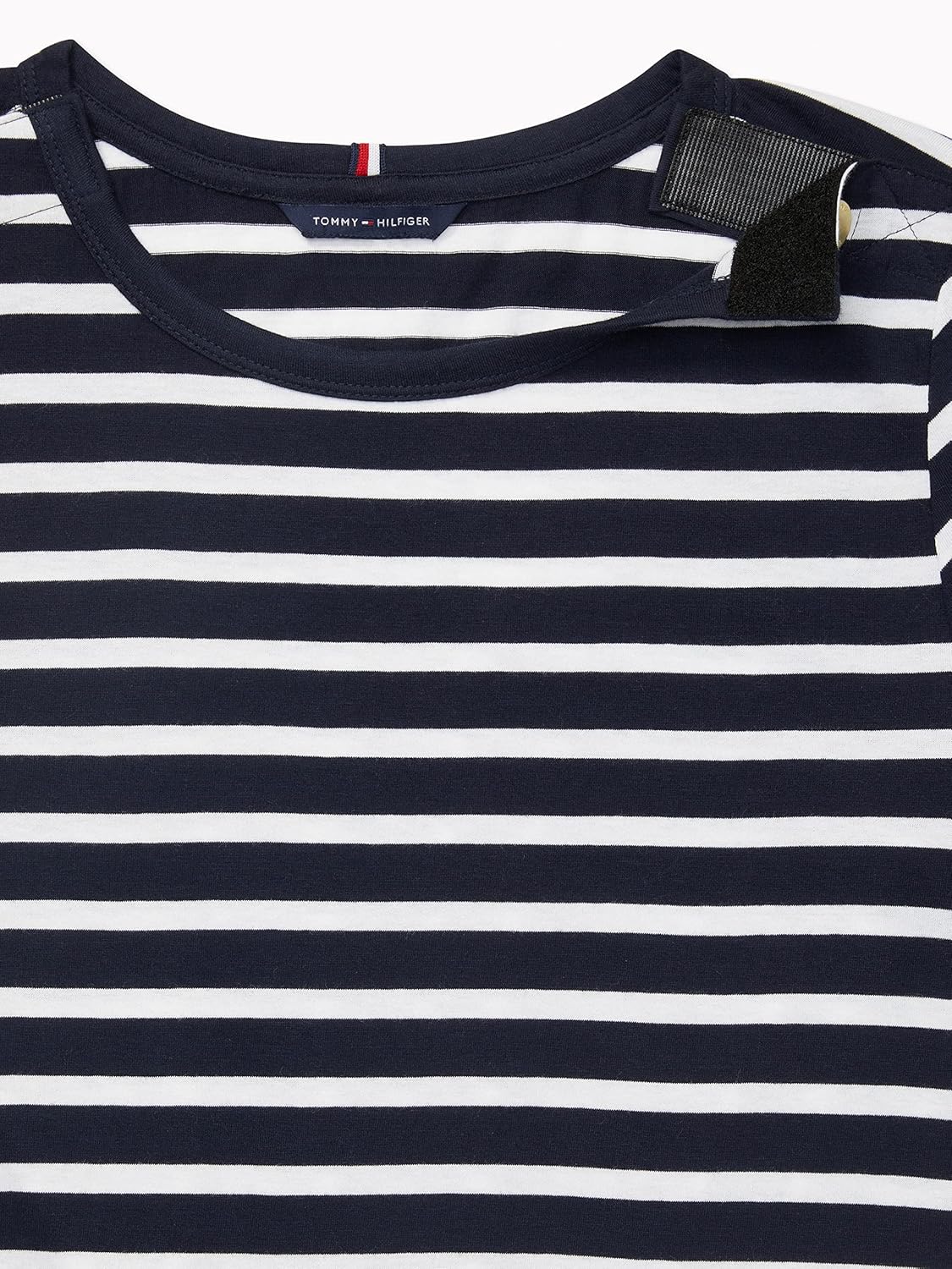 Женская полосатая футболка Tommy Hilfiger с фирменной застежкой-липучкой, Desert Sky — фото 3